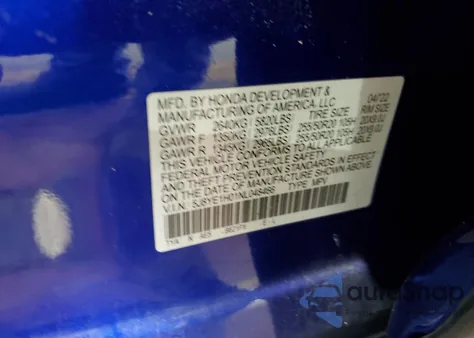 2022 Acura Mdx A-Spec z USA, uszkodzony, nr VIN 5J8YE1H01NL048466